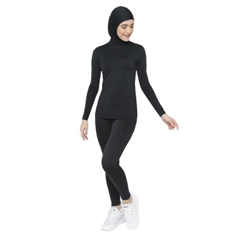 PAKET BASELAYER PANJANG JARI LONGSLEEVE THUMBHOLE CELANA LEGGING PANJANG DAN KERUDUNG HIJAB INSTAN SPORT OLAHRAGA WANITA