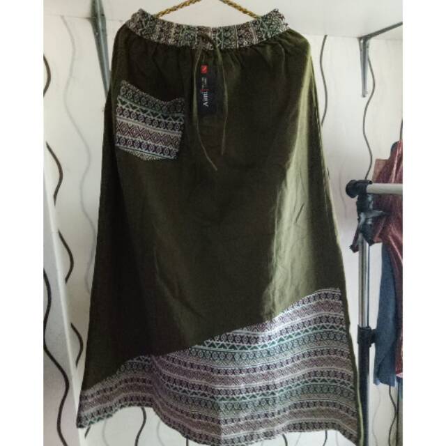 Rok polos mix songket