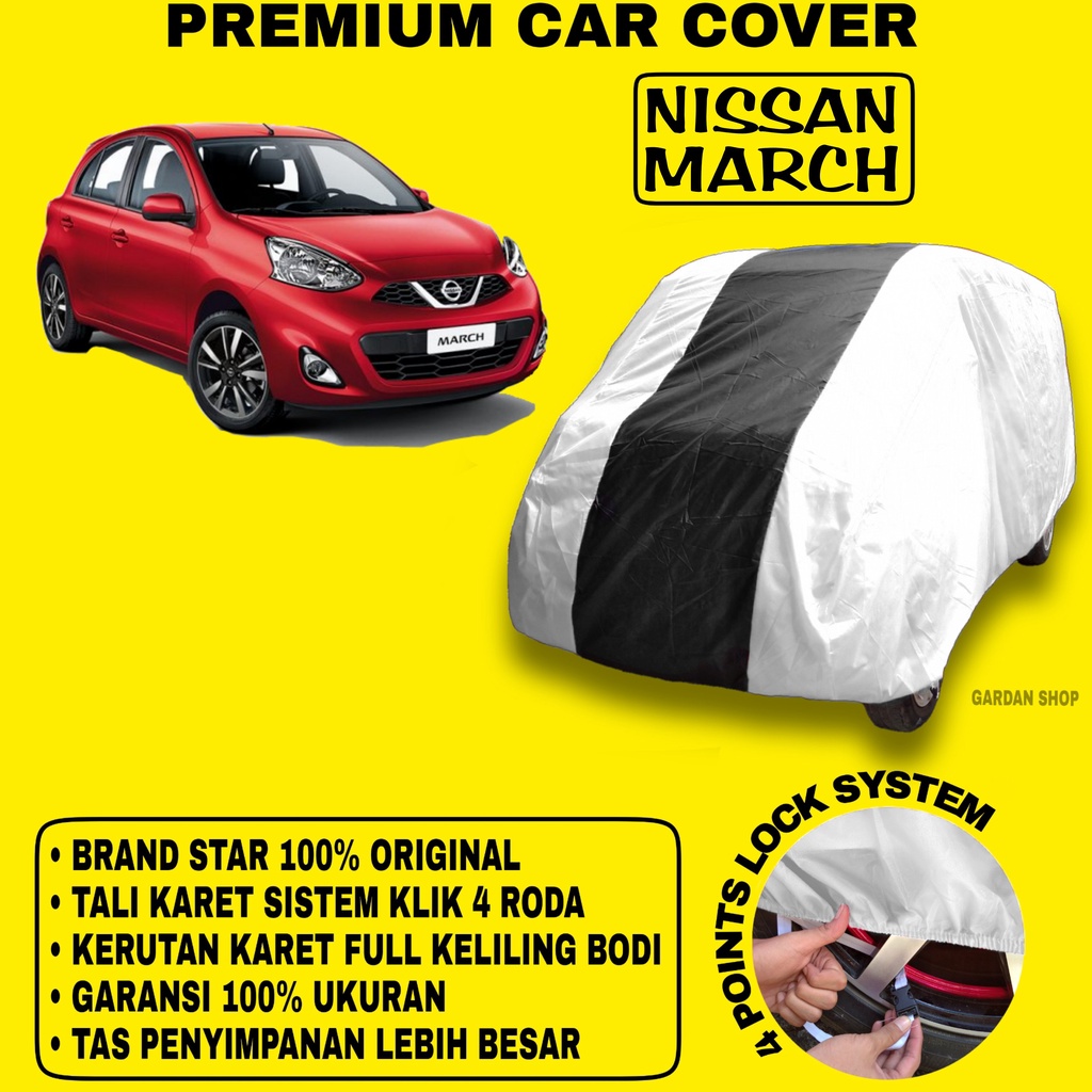 Body Cover NISSAN MARCH SILVER HITAM Penutup Bodi Mobil Nissan March Waterproof PREMIUM