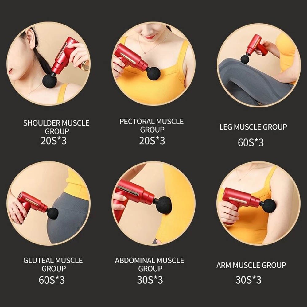 Mini Portable Massager Fascia Gun - Alat Pijat Terapi Getar Otot Rechargeable VERSI Kecil Mewah Random-1
