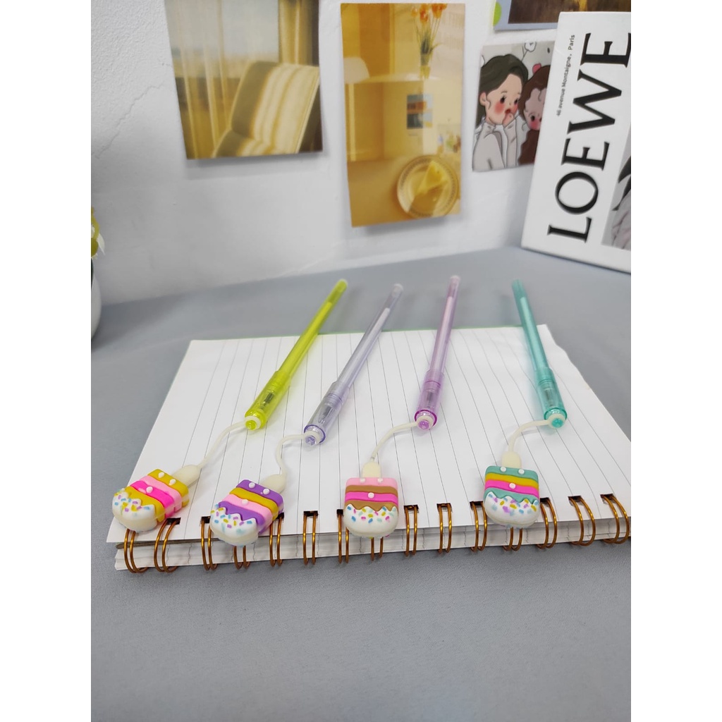 PULPEN GANTUNGAN ES KRIM KARET GEL PEN ICE CREAM BOLPEN PENA MAKANAN