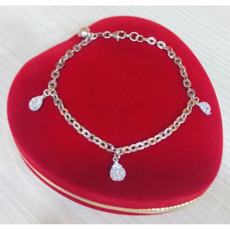 GELANG TANGAN MAINAN PERMTA SILVER925/PERHIASAN SILVER925 LAPIS EMAS PUTIH ASLI/GT157