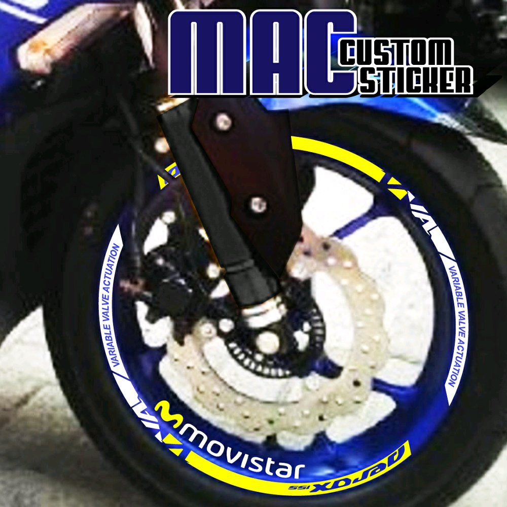 LIST VELG - AEROX - MOVISTAR - STIKER LIS DECAL VELG
