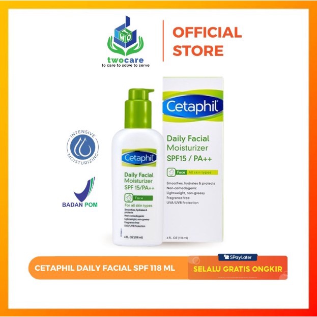 Cetaphil Daily Facial Moisturizer SPF 15/PA ++ 118ml Pelembab Wajah untuk Perawatan Kulit Setiap Hari