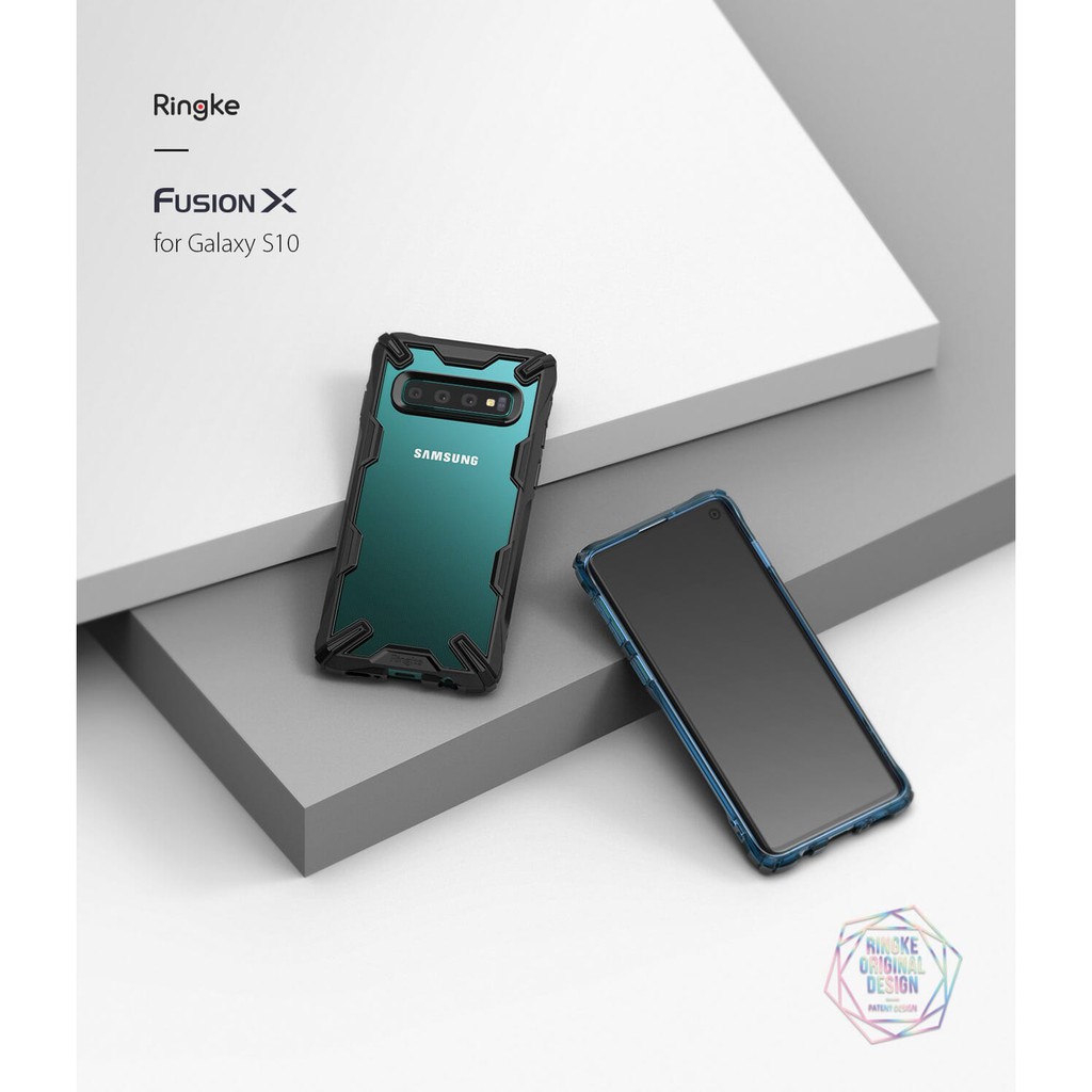 Ringke Casing Samsung Galaxy S10 Fusion X Onyx Softcase Anti Crack Military Transparant Tough Shock