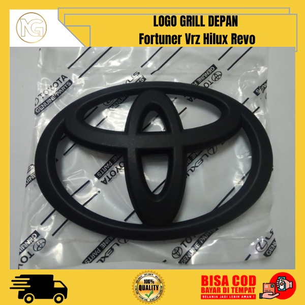 Jual Logo Grill Depan Fortuner Vrz Hilux Revo Warna Hitam Doff Original