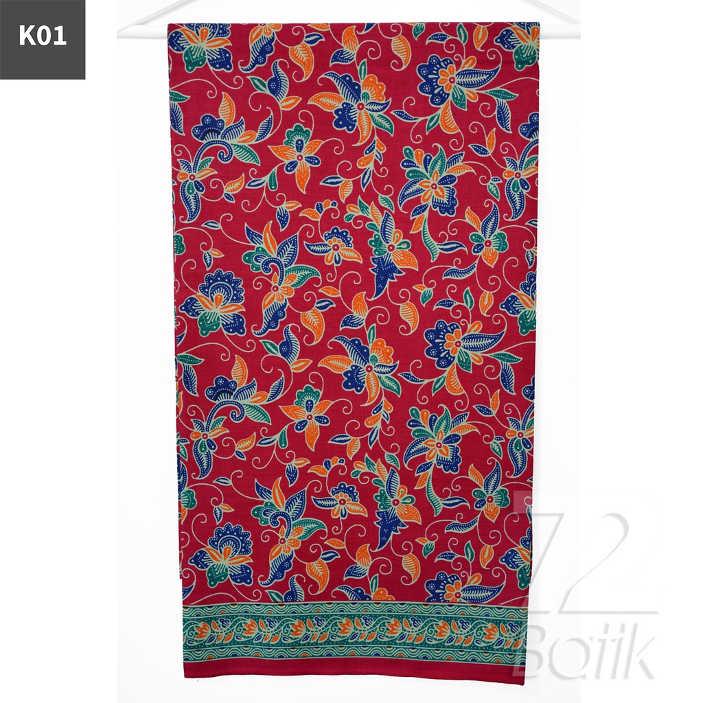 KAIN BATIK PREMIUM Bahan Katun Motif Kembang Clown Warna Hitam 721949 Cap 72 Jarik Jarit Samping Kebat Panjang Batik Katun Modern Premium Bahan Seragam Batik Pernikahan Kantor Keluarga Murah Kamen Jadi Batik Bali Lembaran