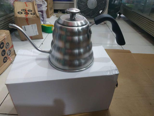 Teko Kopi Coffee Maker Pot V60 Drip Kettle Teko Barista Pembuat Kopi Thermometer Teko Leher Angsa