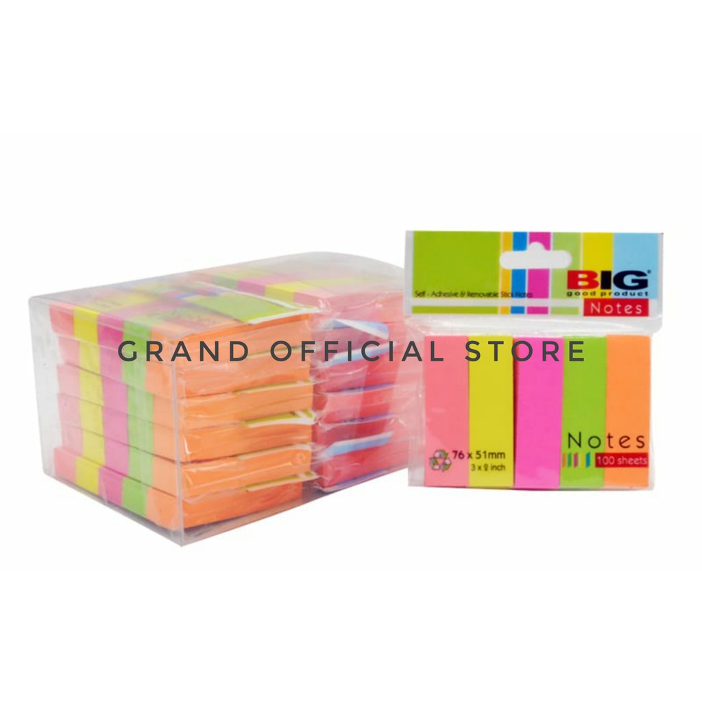 

[GRAND] STICKY NOTES BIG 76 x 51mm 5 WARNA