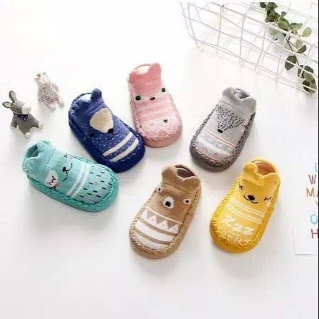 Baby prewalker shoes sepatu belajar jalan learn walk socks bayi soft material tidak licin kaos kaki sock socks non slip