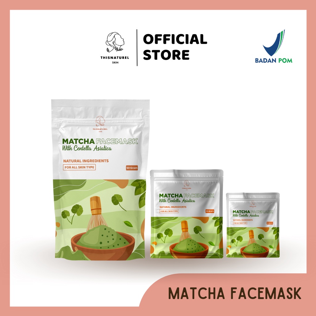 THISNATUREL Matcha Facemask - Masker Bubuk Organic BPOM Murah