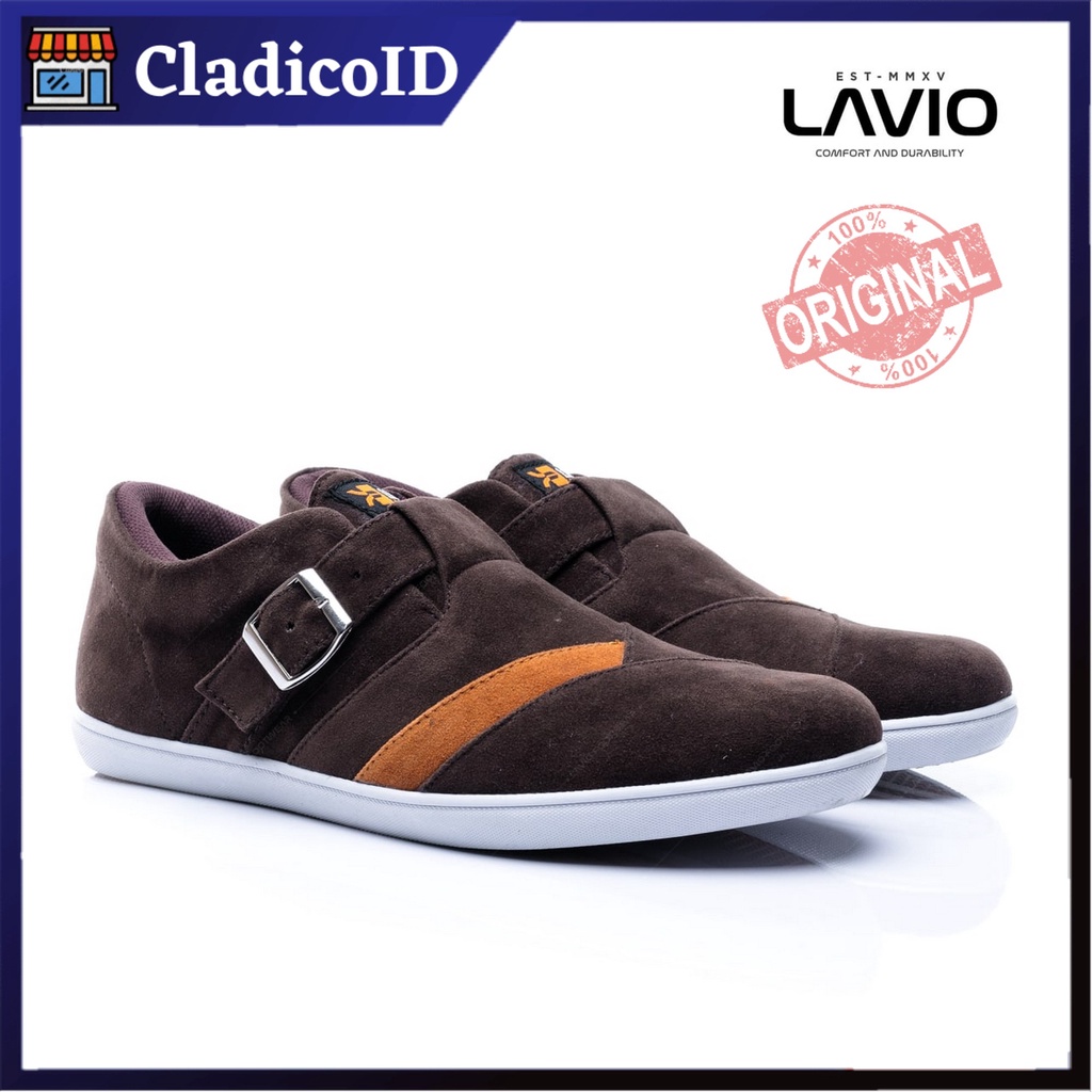 Lavio ALPHA Sepatu Pria Kasual Cowok Bahan Suede High Quality Premium Spatu Sekolah Kuliah Kerja