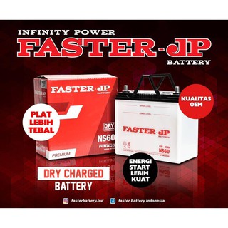 Jual AKI MOBIL FASTER JP NS60LS (45 AH)BASAH Indonesia|Shopee Indonesia