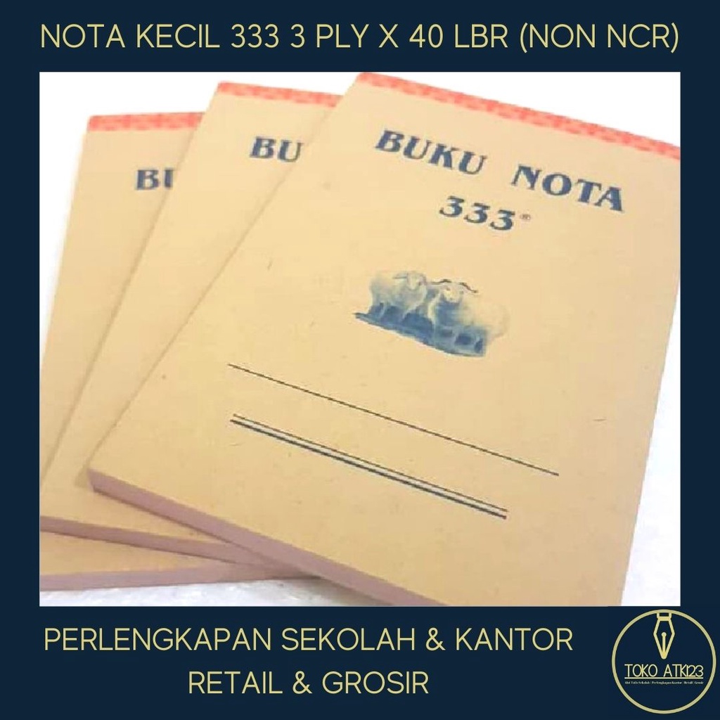 Nota Kecil 3 Ply Merk 333 / Rankap 3 / Putih Putih Merah