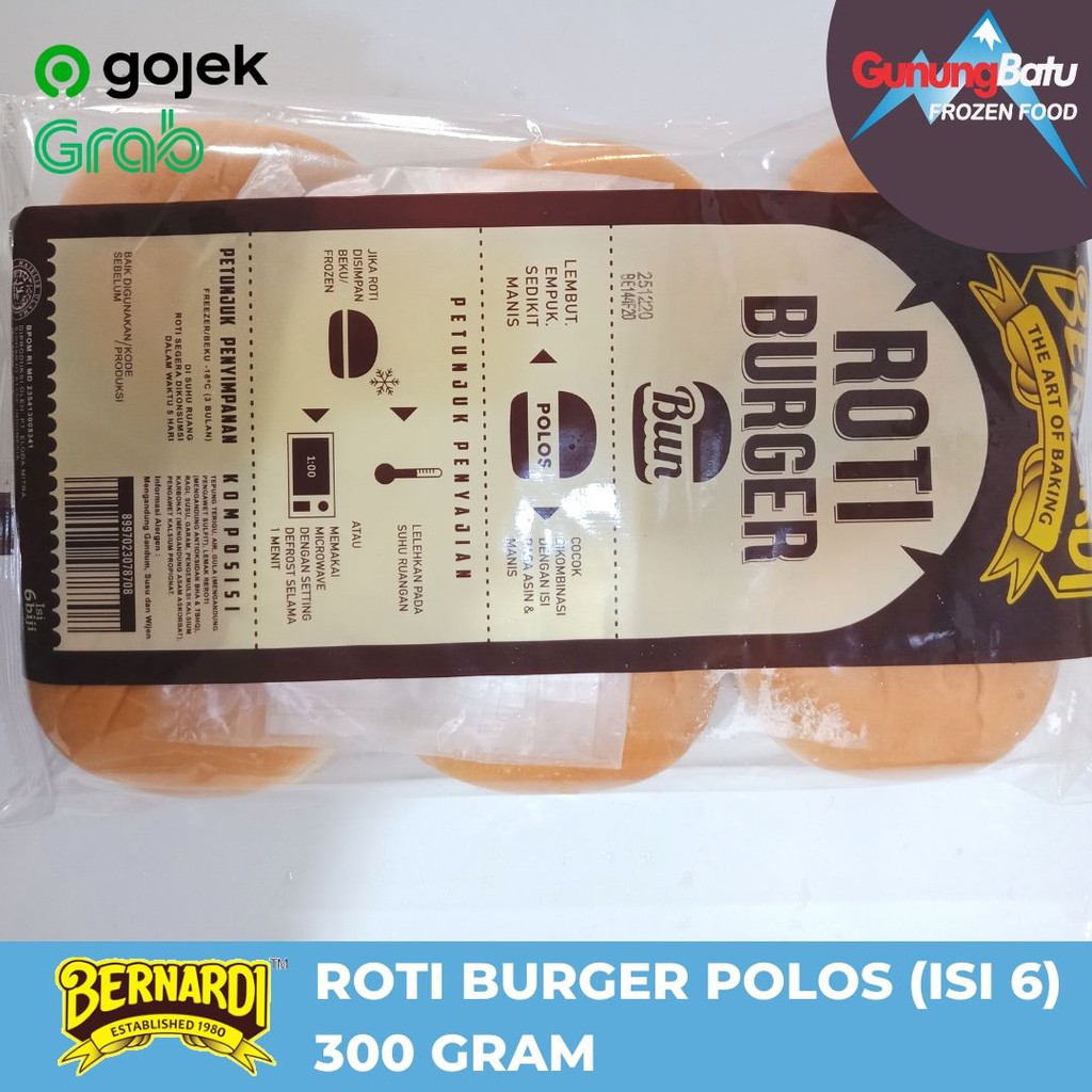 

BERNARDI ROTI BURGER POLOS ISI 6 PCS 300 GRAM