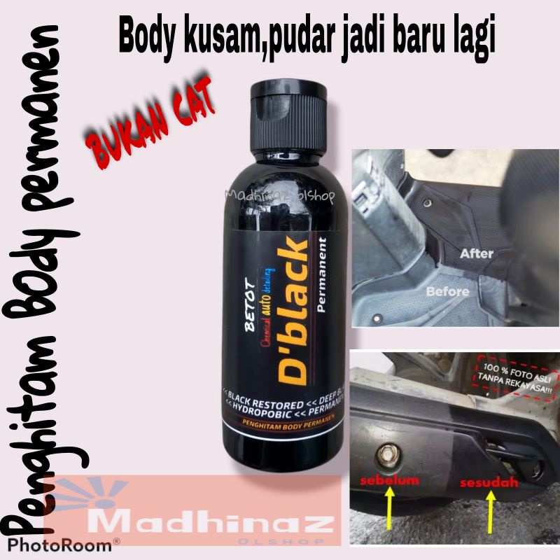 Penghitam body motor Permanen black to black black permanen no cat