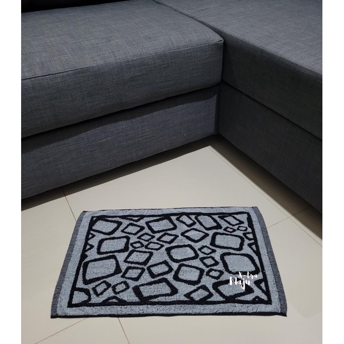keset handuk home sweet home katun keset kamar mandi Tebal - KOTAK-Kotak abu-abu