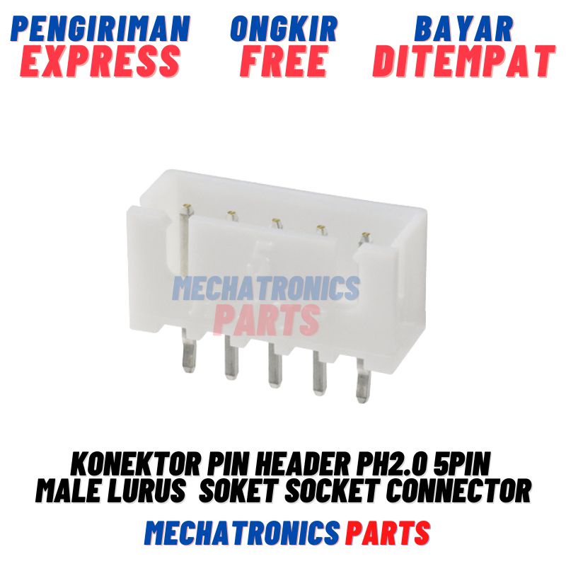 Konektor Pin Header PH2.0 5Pin Male Lurus 5P PH 2.0mm 2mm Soket Socket Connector