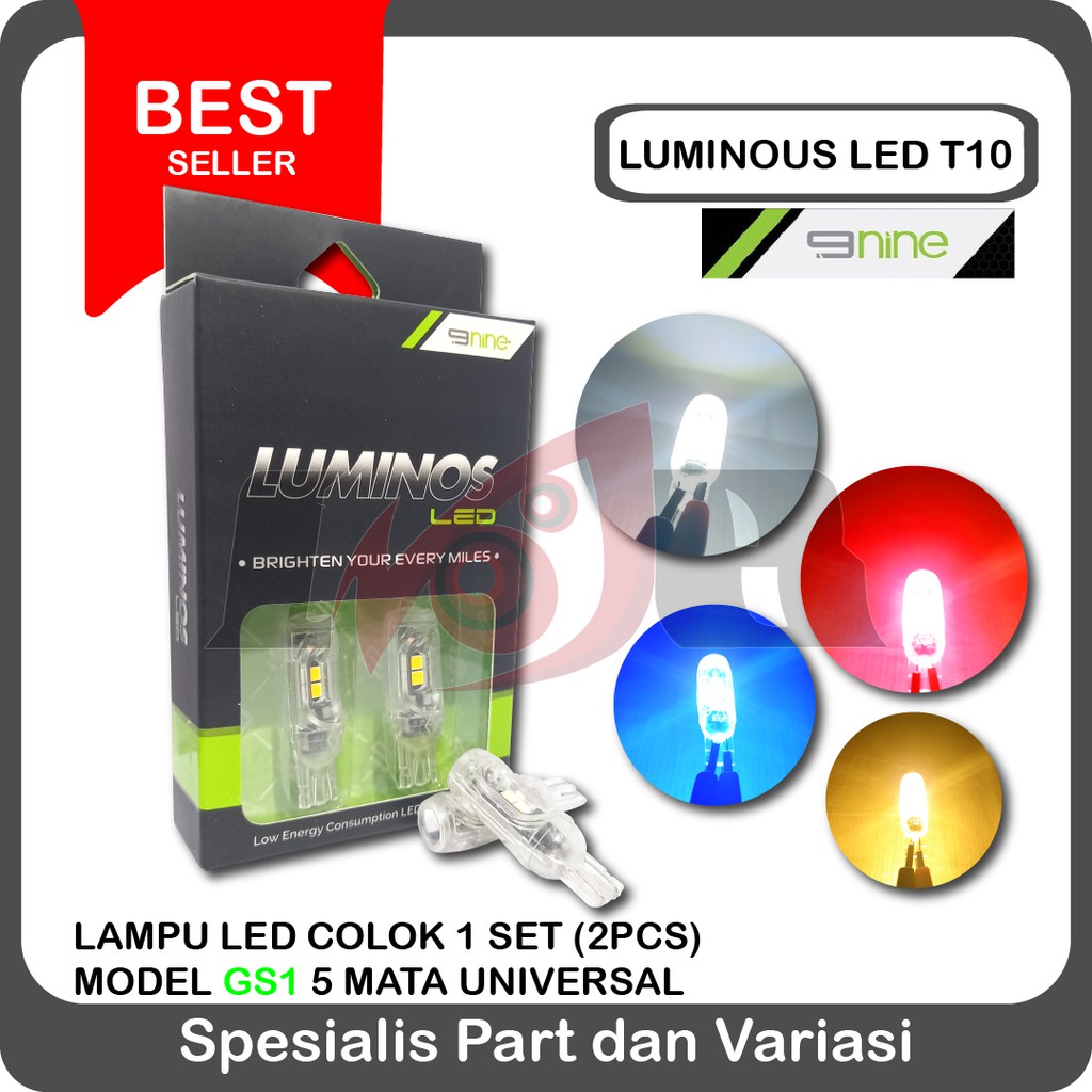 T10 GS1 3030 Led 5 Mata Lampu Sen Senja Motor Mobil Luminos 9Nine