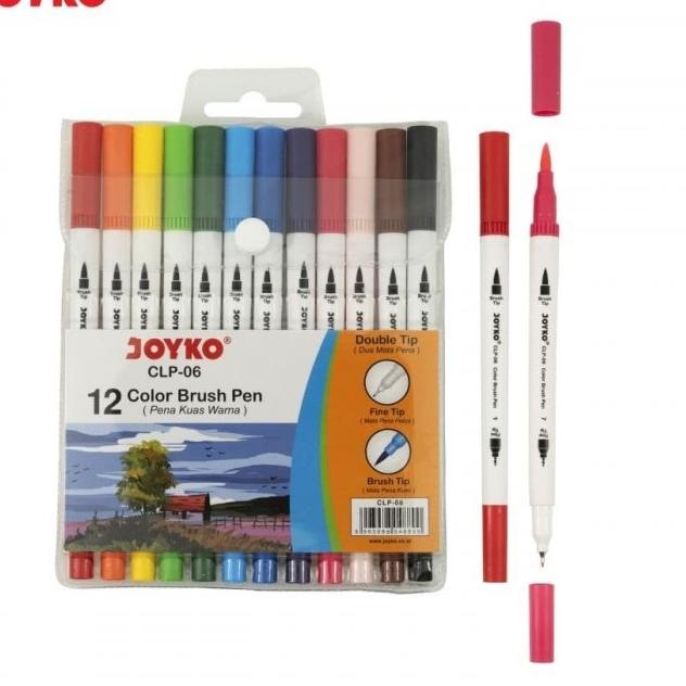 

Toko Spesial--Joyko Color Brush Pen double tip Set (12-warna) CLP-06