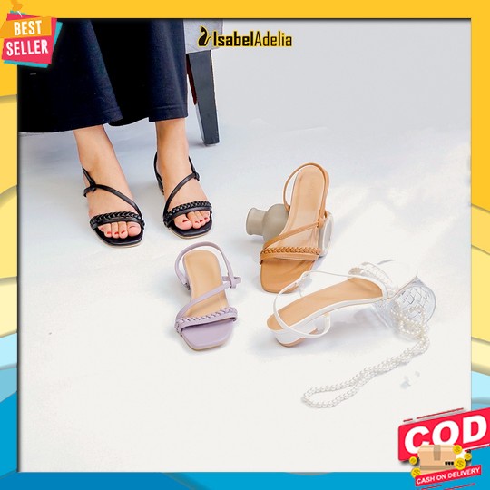 Sepatu Hak Tinggi Wanita Ujung Lancip Zr Mules Platinum Satin High Heels 8Cm Premium  Hijau Green Hi