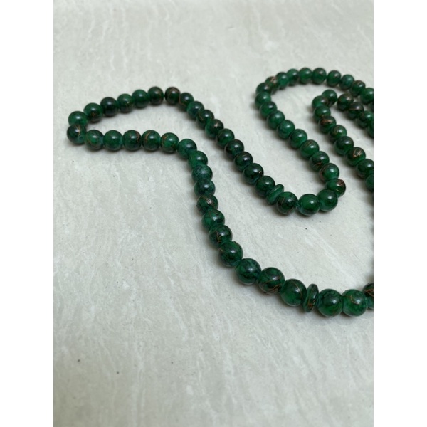 TASBIH TASBEH BATU GIOK ULIR EMAS PREMIUM 99 BUTIR 8 MM