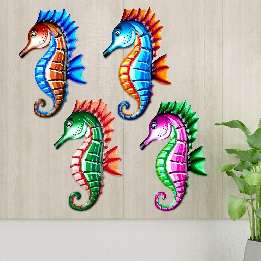 Populer Logam Kuda Laut Ornamen Halaman Artwork Patung Dekorasi Rumah Indoor Outdoor Taman Craft