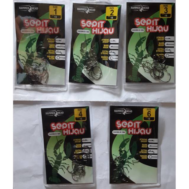 Mata Kail Udang Merek Sepit Hijau / Mata Pancing Udang