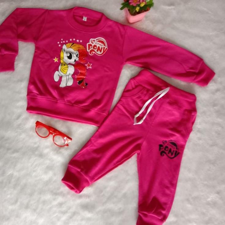 PROMO SETELAN SWEATER ANAK MOTIF KUDA PONI BAHAN BABYTERRY 1-6 Tahun