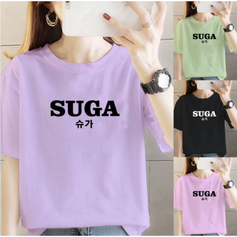 Kaos Bts Suga Oversize Atasan Big Size Jumbo Wanita