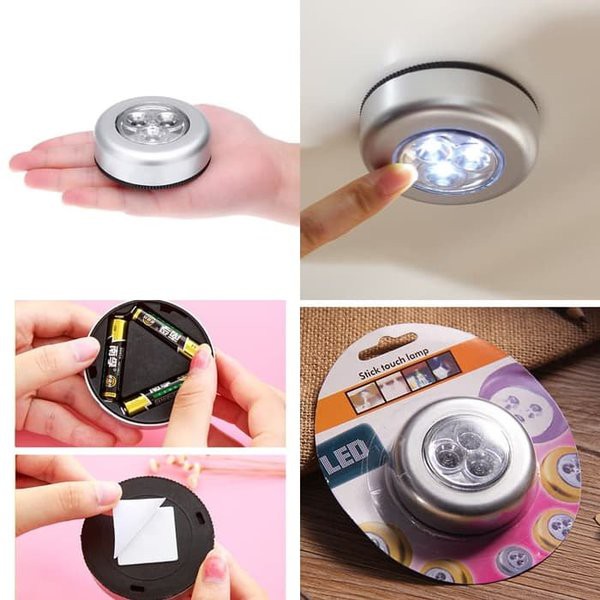 STICK TOUCH LAMP 3 LED / LAMPU DARURAT /LAMPU TEMPEL SENSOR SENTUH AND STICK N CLICK BOHLAM DAPUR