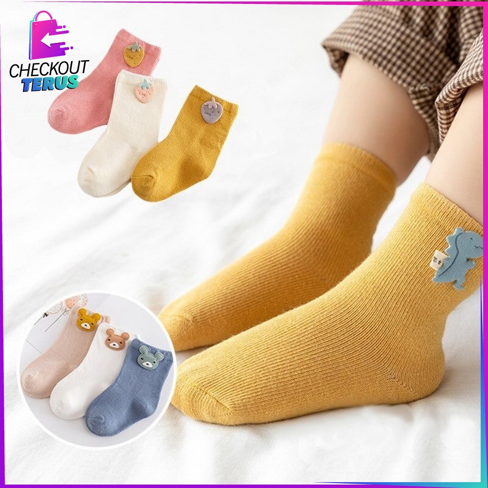 CT P88 Kaos Kaki Anak Bayi Cotton 3IN1 Baby Socks Kaos Kaki Bayi Laki Laki Perempuan Bahan Katun Kaos Kaki Bayi Lembut