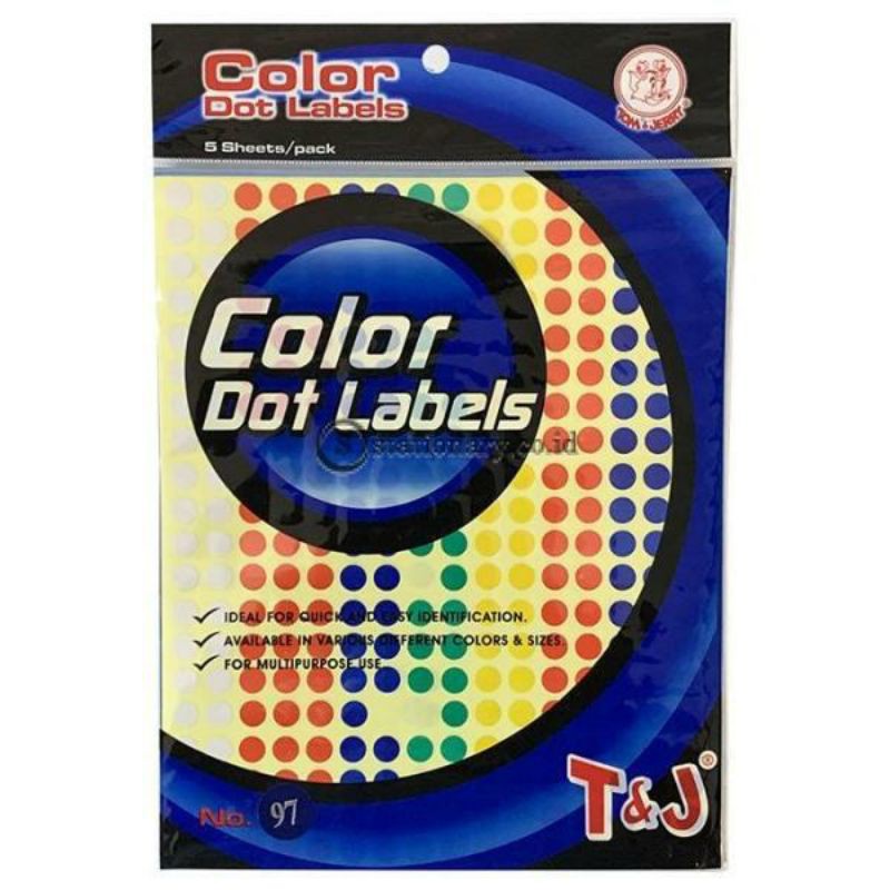 

5 LEMBAR COLOR DOT LABEL STIKER BULAT WARNA