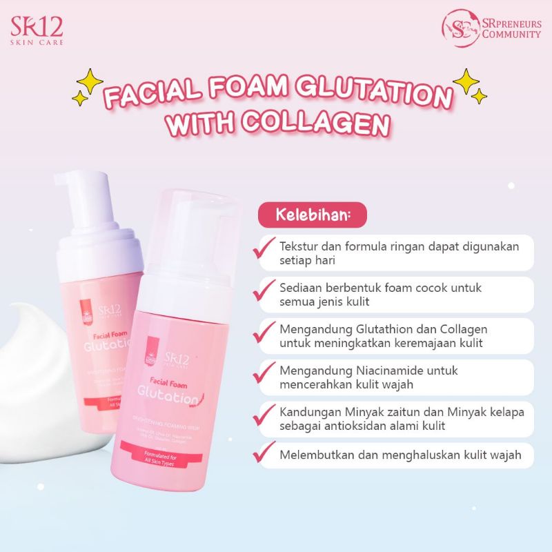 FACIAL FOAM GLUTATION , with niacinamide,glutation membersihkan sempurna