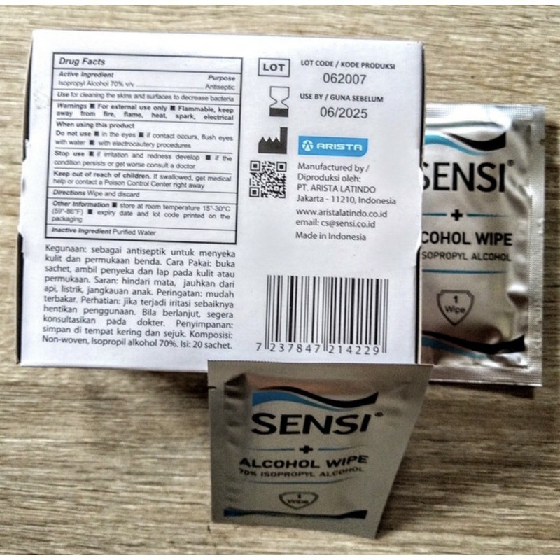 SENSI ALCOHOL WIPES 20's