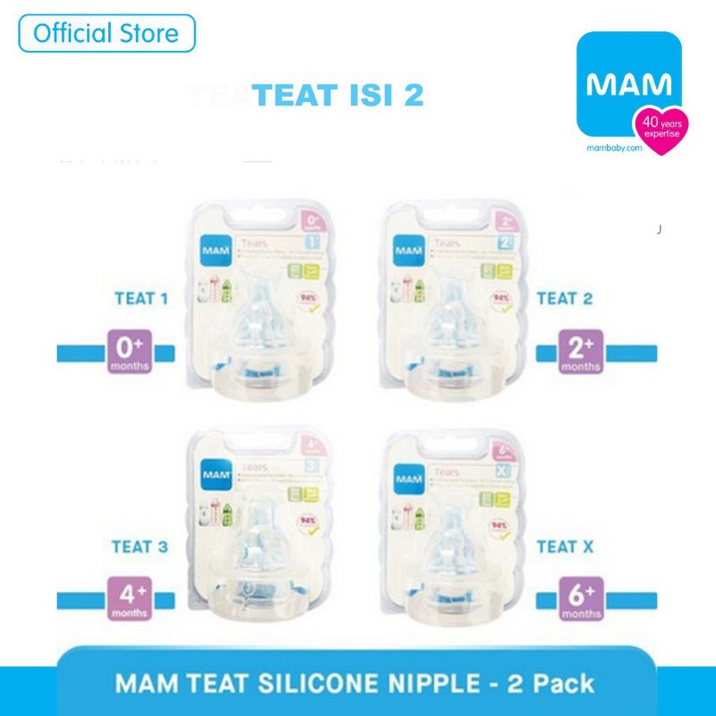 MAM Teat Size 2 3 X isi 1 dan 2 pcs / Dot Nipple Botol MAM Austria