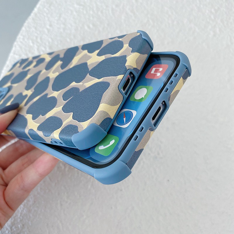 Blue Leopard Soft Case OPPO A5 A9 A31 A53 A33 A3S F11 F9 A7 A5S A12 A52 A92 Reno 3 5 6 A83 A57 A39 VIVO V9 S1 V15 Z1 V20 Pro Y93 Y91C Y50 Y20 Y30 Y12S Y11 Y12 Y15 Y17 V9 Y19 iP iPhone 6 7 6S 8 + Plus X XS XR 11 12 Pro Max Xiaomi Redmi Note 7 8 10-7