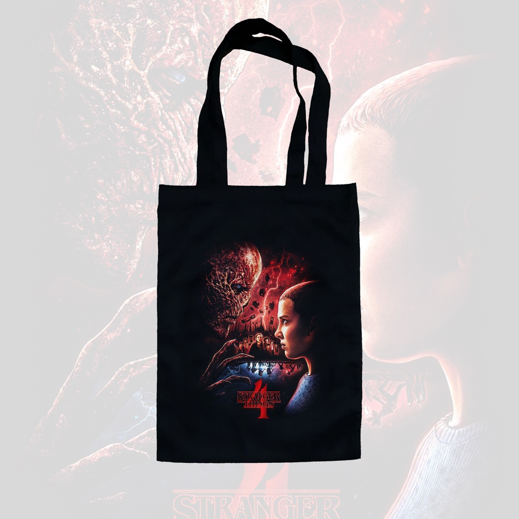 TOTE BAG HITAM - STRANGER THINGS - POSTER .02