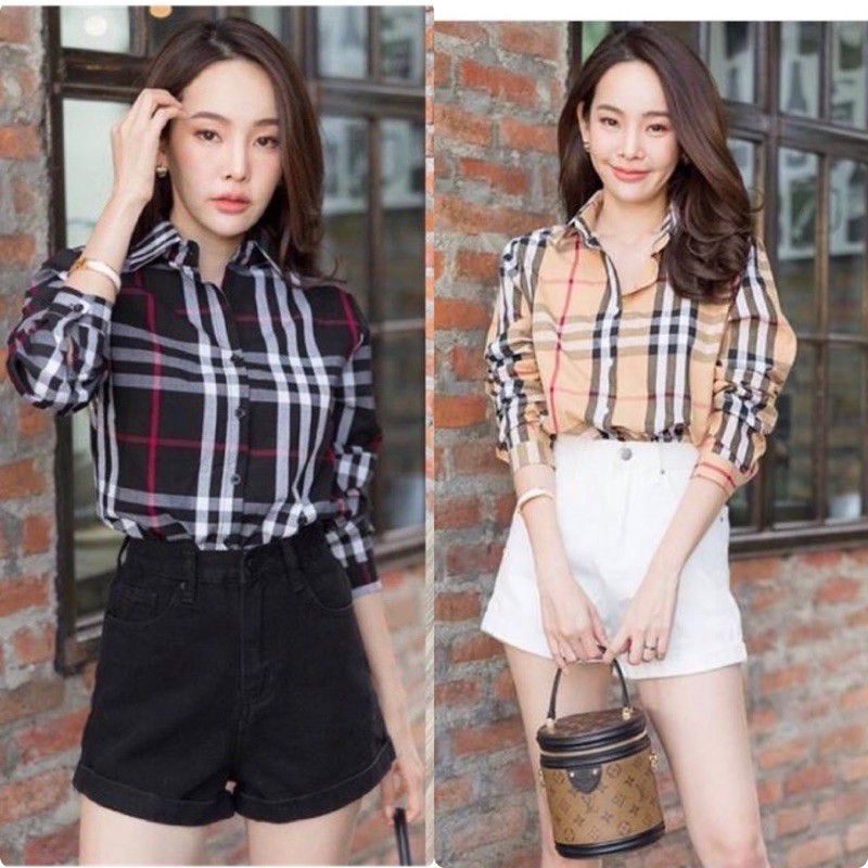 kemeja blueberry wanita dewasa termurah