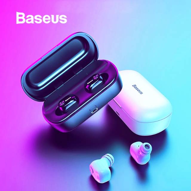 BASEUS W01 Tws Bluetooth 5.0 Wireless Earphone Headphone Mini Nirkabel Earbud dengan MIC Handsfree