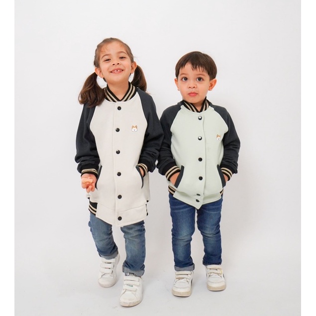 JAKET ANAK BOMBER REGLAN FLEECE COTTON ORIGINAL CARVA UNISEX ANAK LAKI LAKI PEREMPUAN REALPICT