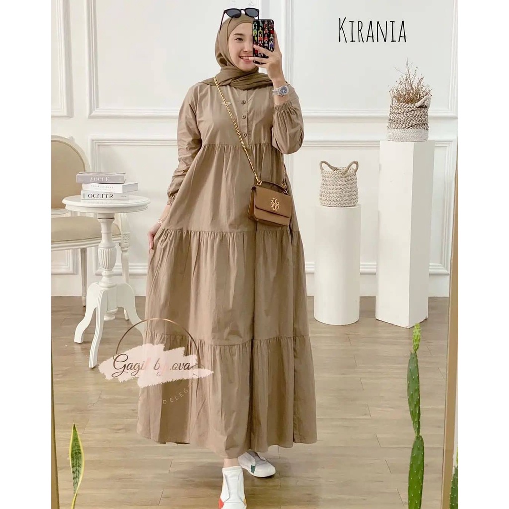 Kirania Dress Bahan Katun Rayon Adem Ukuran L-XXL  / GAMIS LEBARAN / BAJU DEWASA MURAH TERBARU 2021