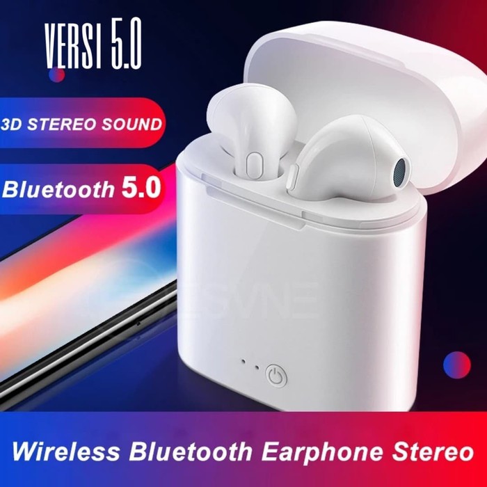headset handsfree earphone bluetooth i7 TWS iphone 7 8 / i7s wireless android
