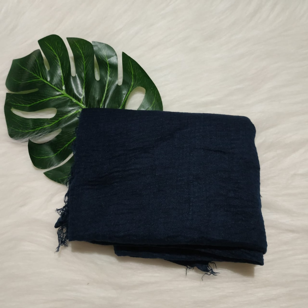 Termurah Pashmina Crinkle Azara / Pashmina Crinkle / Crinkle Azara-Navy