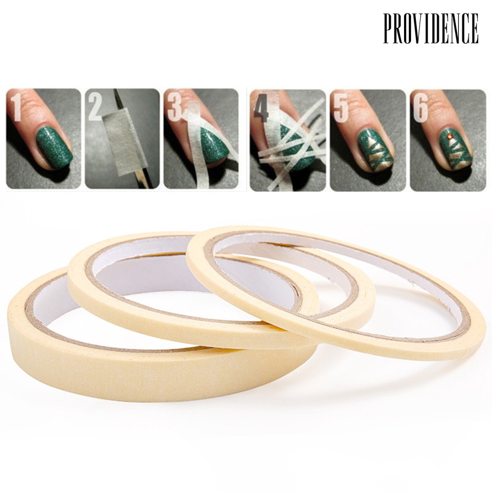 Providence 3 Gulung Stiker Tape Motif Garis-Garis Untuk Dekorasi Nail Art/Manicure