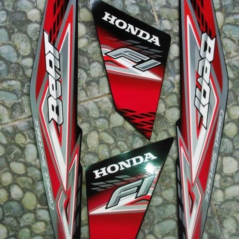 striping beat fi 2014 hitam merah