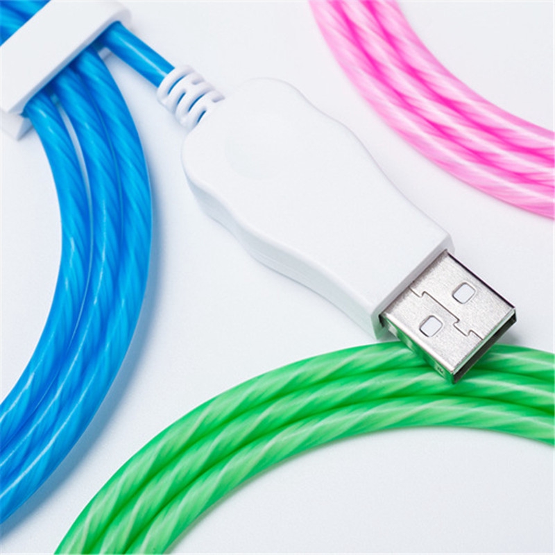 【P&amp;T】1M Micro USB Type-C Smart Charging  Data LED Light-up Flowing Glow USB Sync Cord Charger Cable