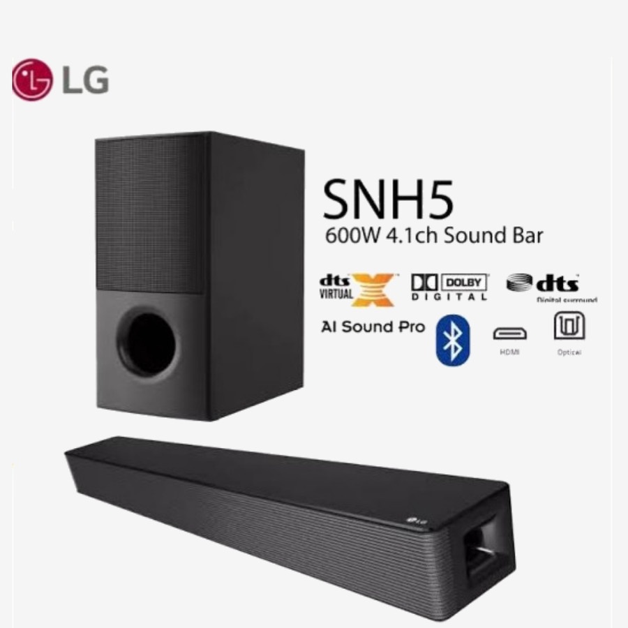 Bluetooth Wireless Soundbar LG SNH5 DTS AI Sound Pro 4.1CH Surround System Dolby Digital Subwoofer