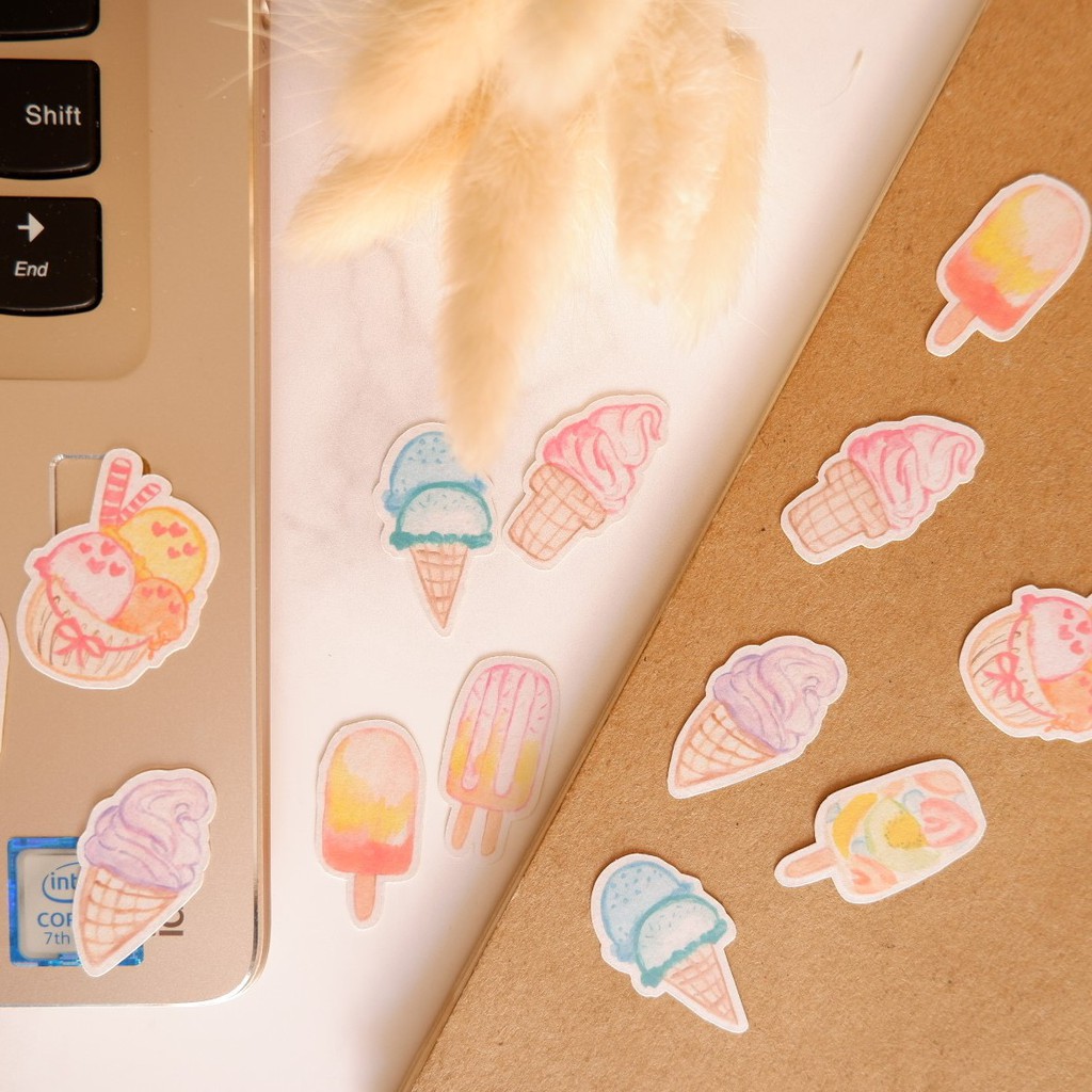 

Pretty Memoir Ice Cream - Stiker Sticker Motif Lucu Kawaii Journal Bujo Diary DIY Laptop Waterproof
