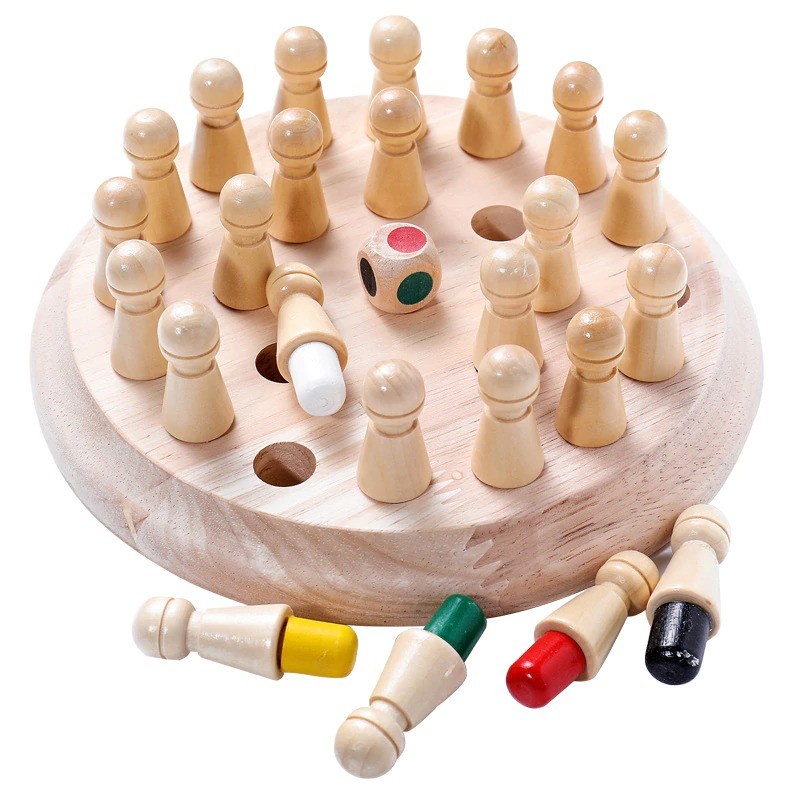 Board Game Mainan Edukasi Anak Memory Match Color Stick - Wooden